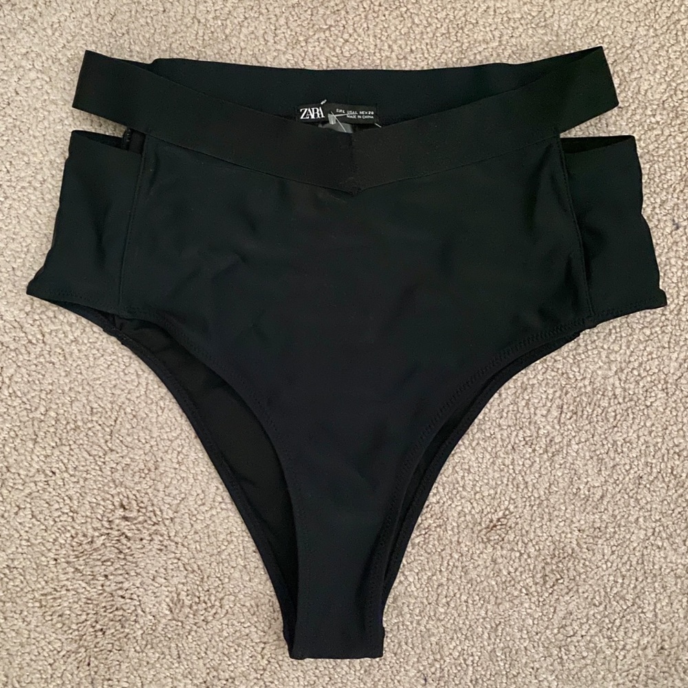 NWT ZARA High-Waist Swim Bikini Bottoms